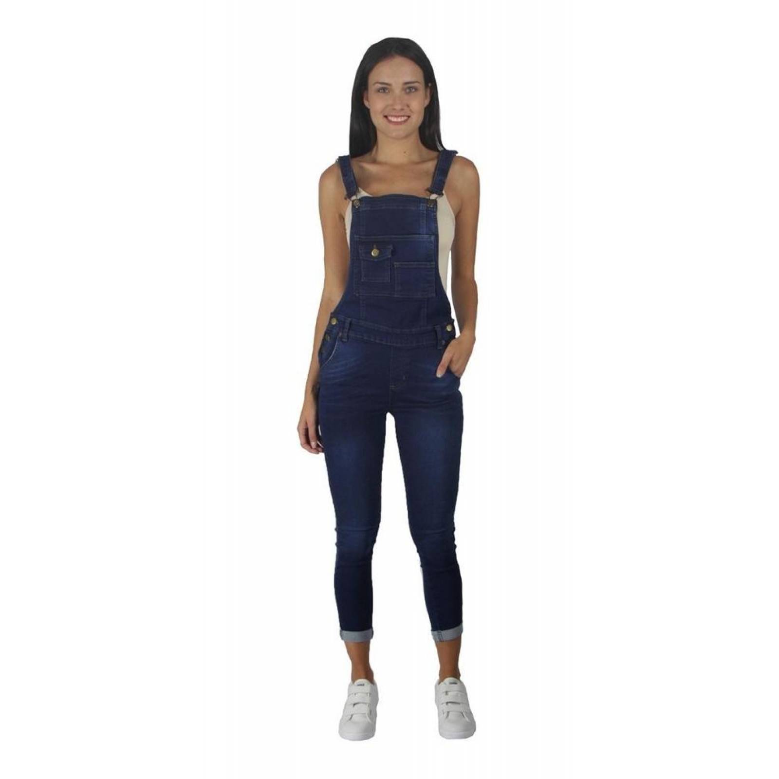 Overol Jeans Dama Skynny Mezclilla Marino Casual 