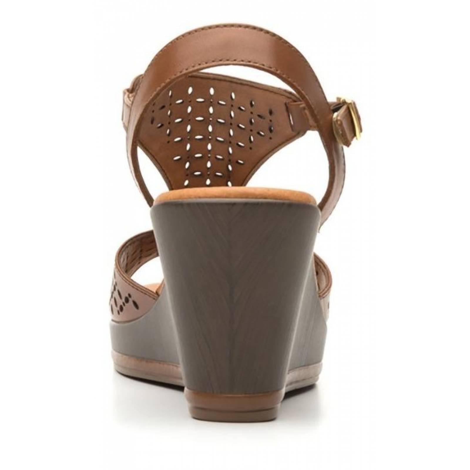 Calzado Dama Mujer Sandalia Plataforma Flexi Piel Cafe Comod 