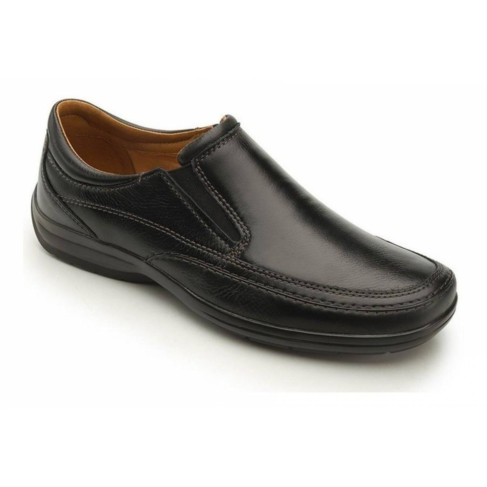 Mocasines Para Hombre Flexi Piel Cómodos Casuales Negros 