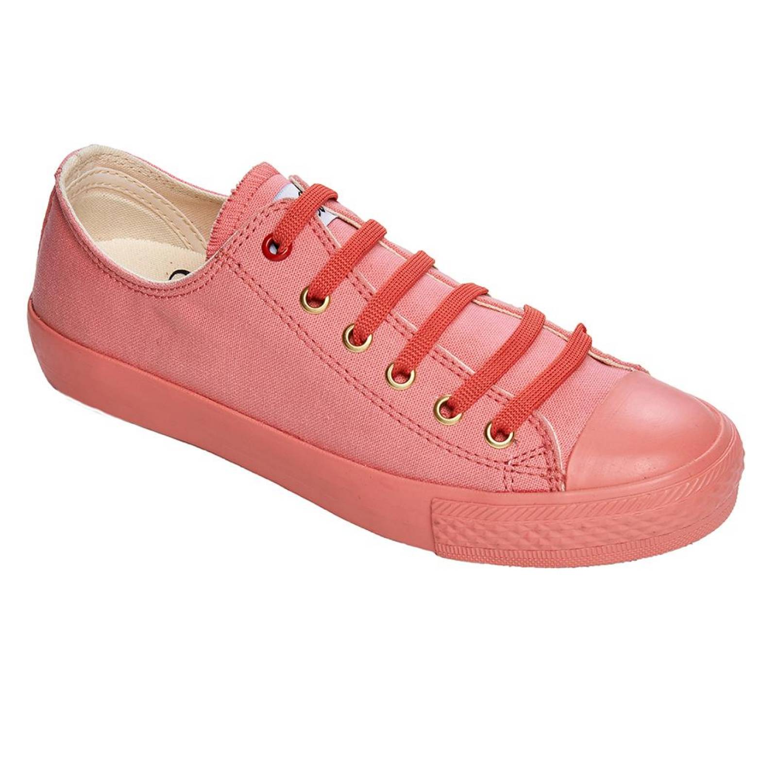 Tenis casual para mujer edición Coca Cola elaborados en Textil, color coral 