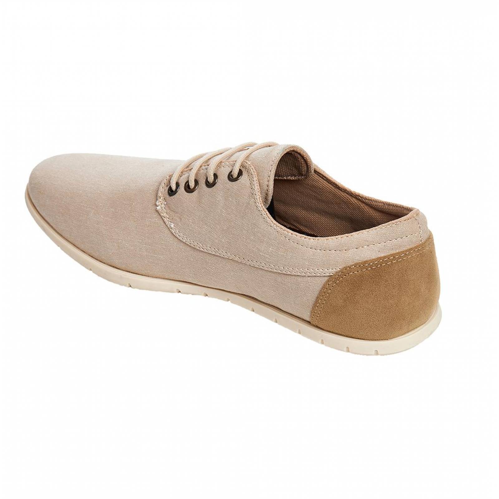 Zapato Para Hombre Casual Capa De Ozono Textil Baige 7795