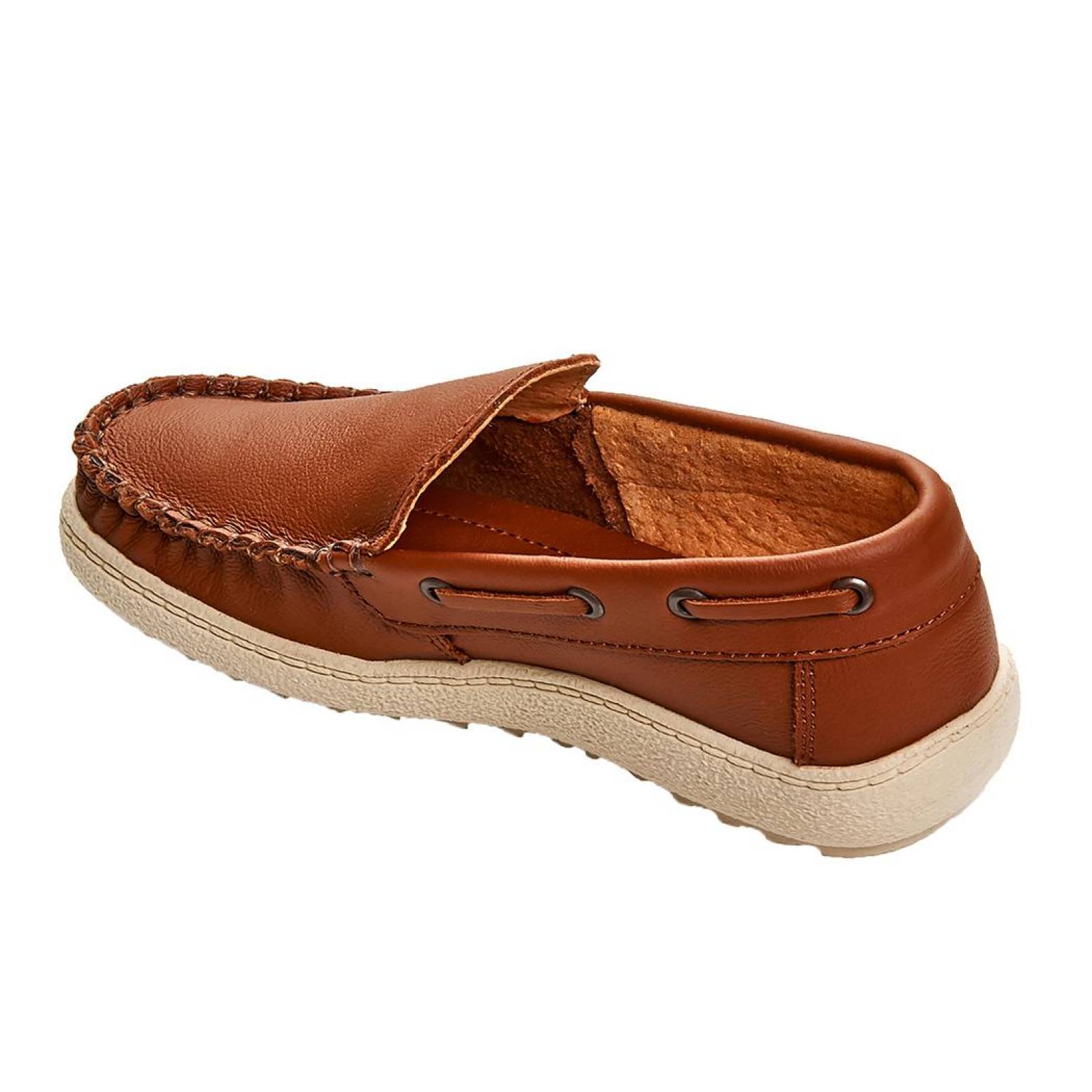 Mocasín Para Niño Piel Color Miel Casual / Formal Cómodo 
