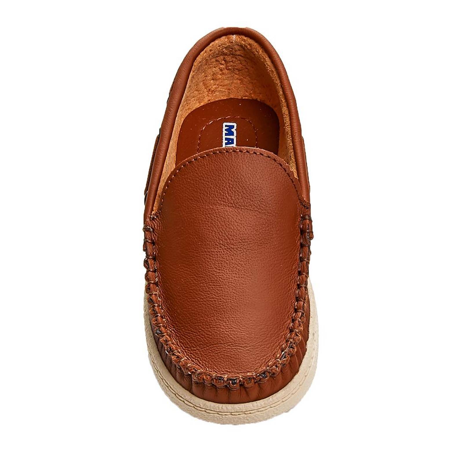 Mocasín Para Niño Piel Color Miel Casual / Formal Cómodo 