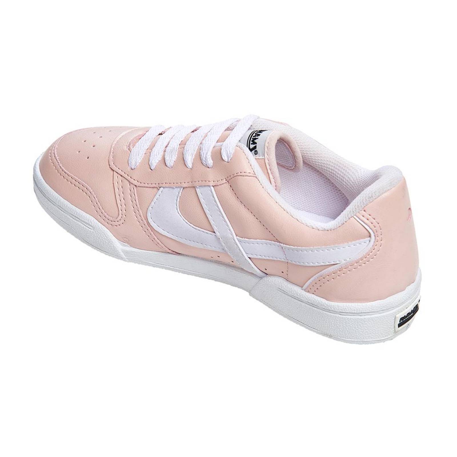 Tenis Panam Para Mujer Tecno Piel Rosa y Blanco Casual 