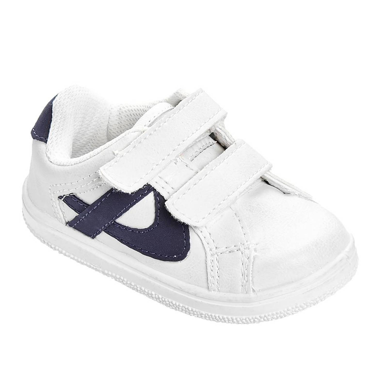 Tenis Panam Unisex Infantil Tecno Piel Blanco Casual 