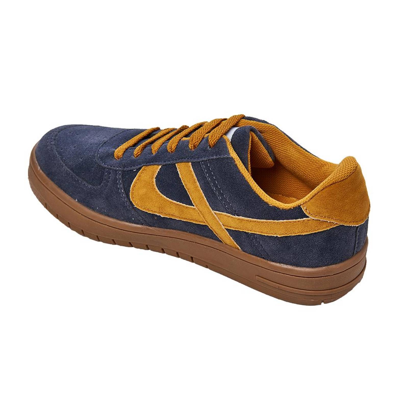 Tenis Panam Para Hombre Casuales Tipo Gamuza Azul 