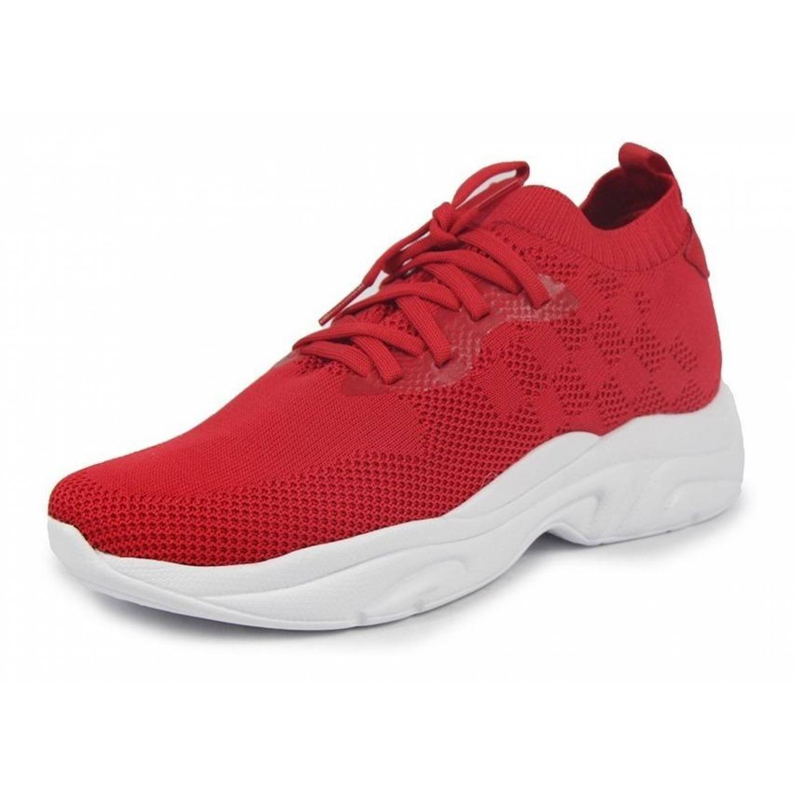 Tenis Dama Whst' Up Casuales Cómodos Textil Rojo 