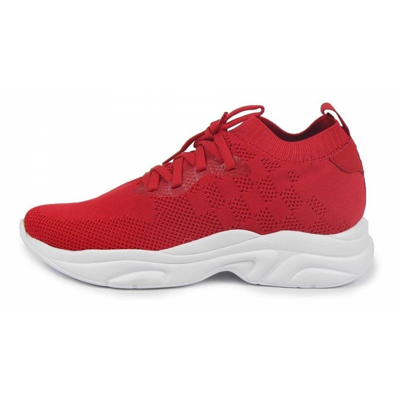 Tenis Dama Whst' Up Casuales Cómodos Textil Rojo 