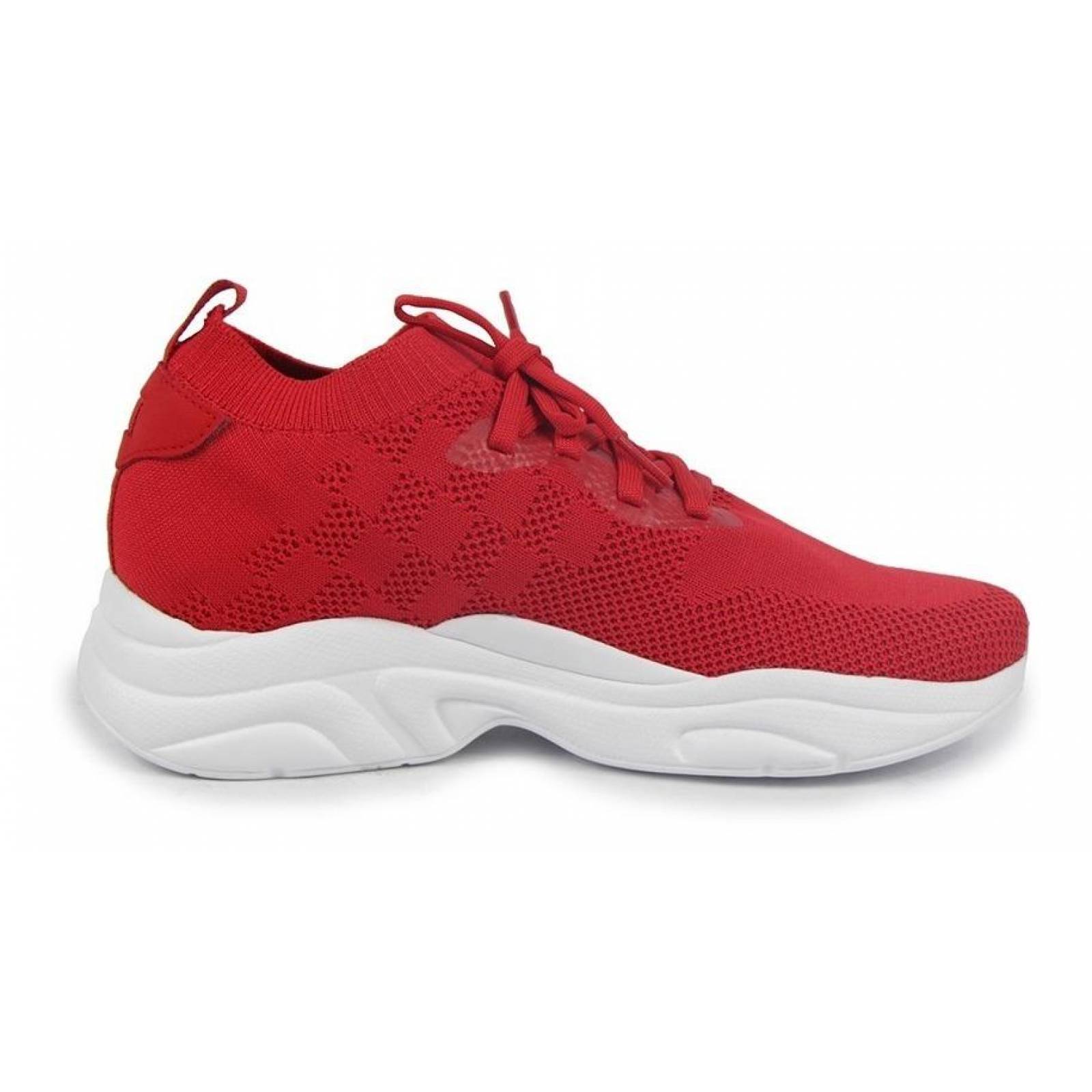 Tenis Dama Whst' Up Casuales Cómodos Textil Rojo 