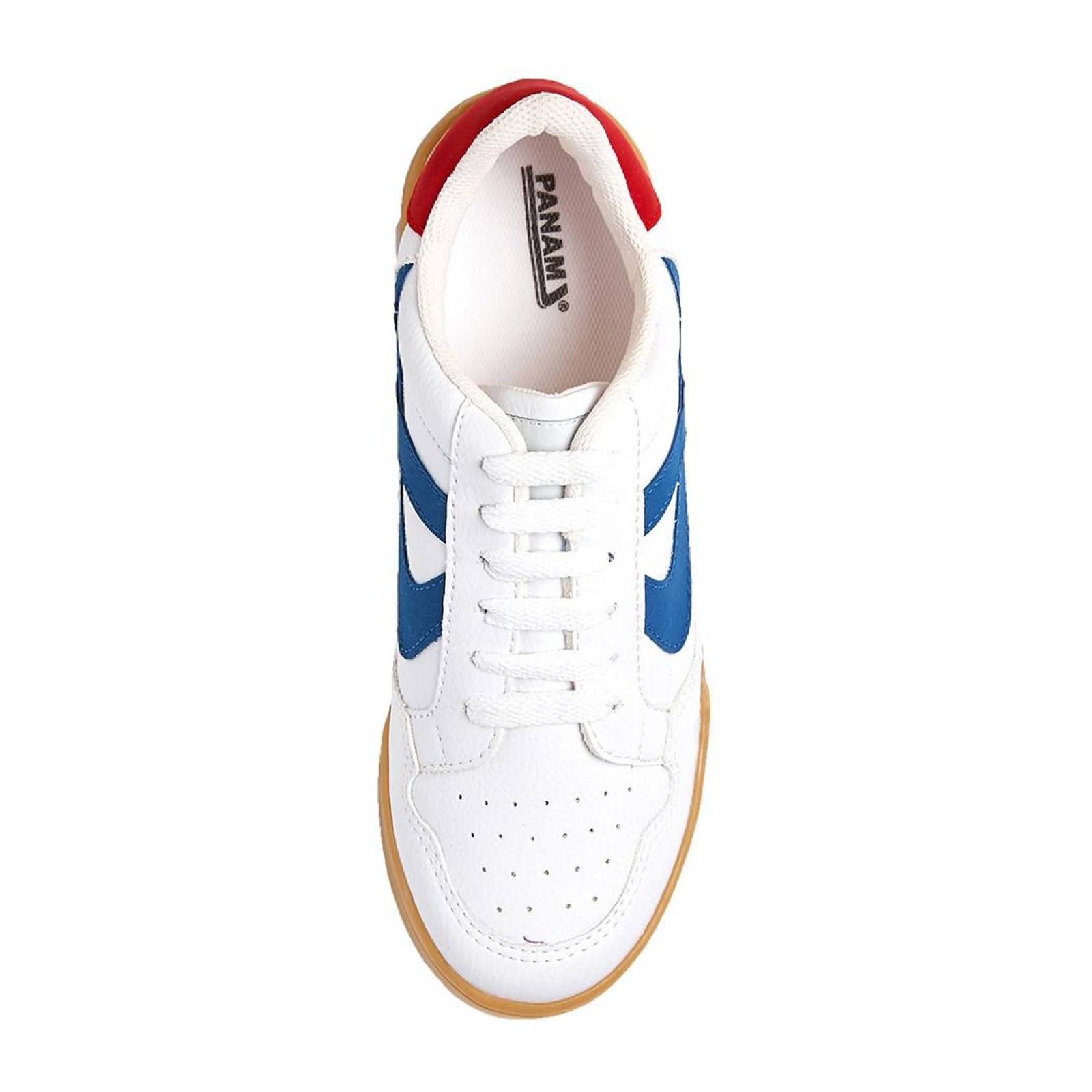 Tenis Panam hombre Mujer casual tipo piel Blanco Unisex 