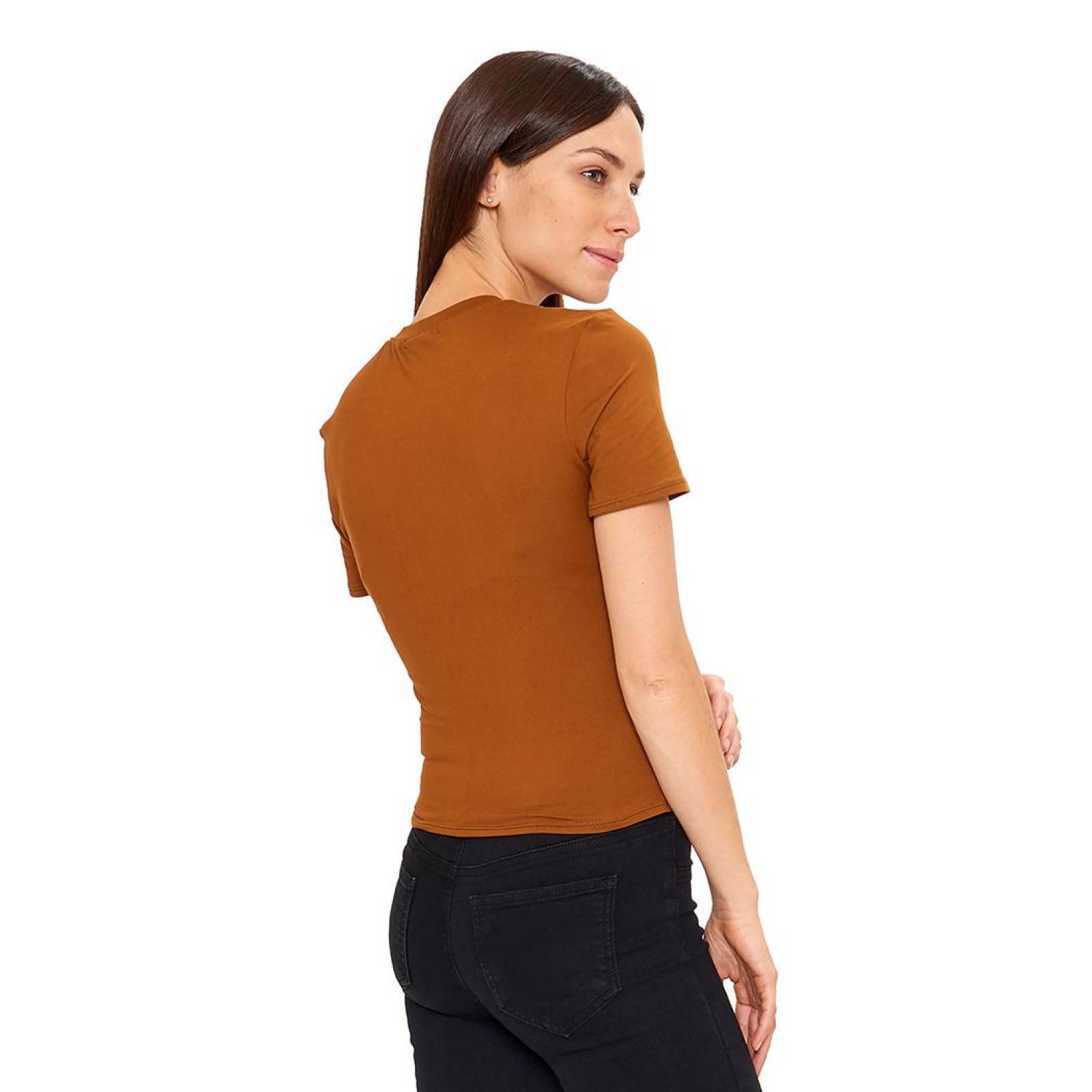 Blusa Para Mujer Casual Con Herraje Manga Corta Juvenil 