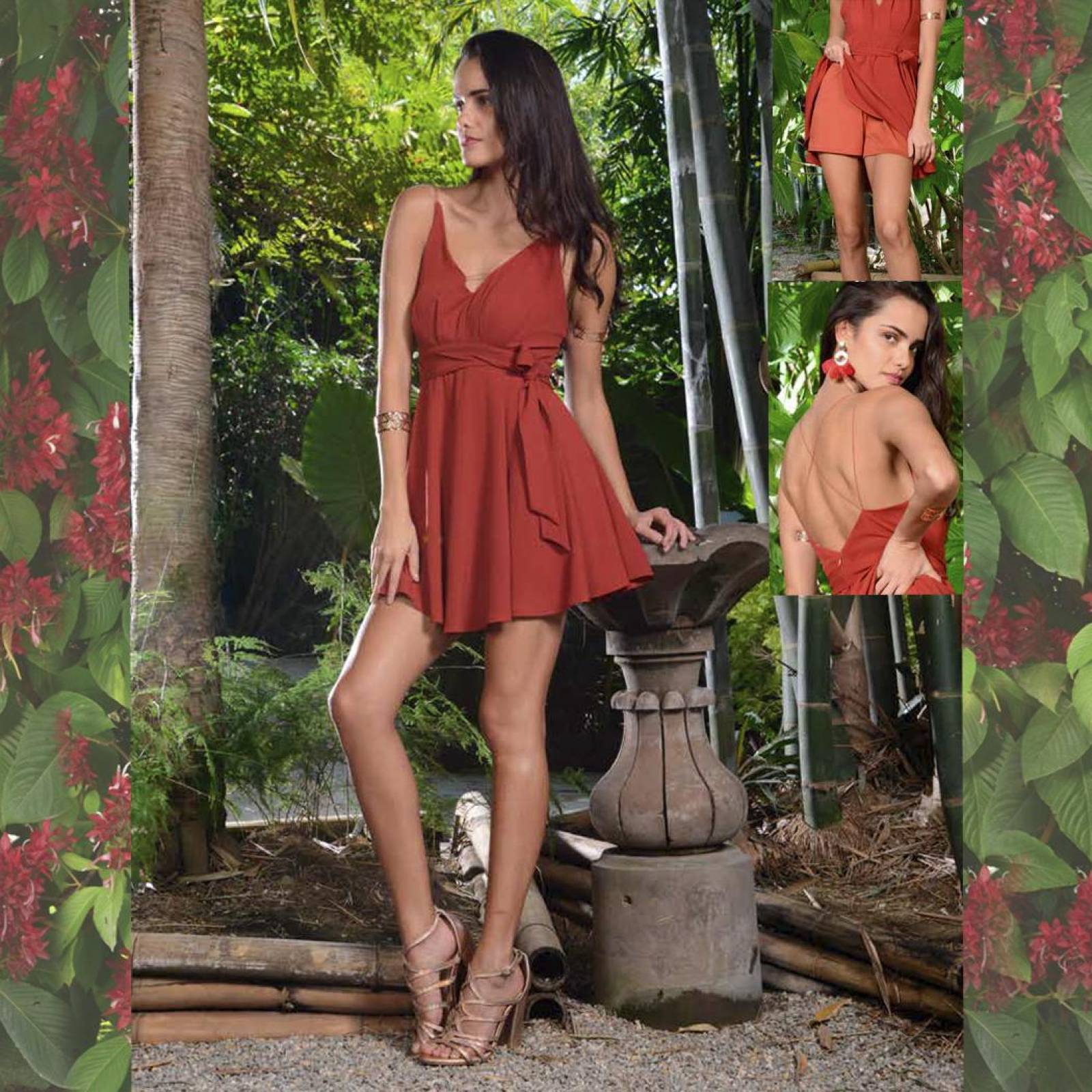 Vestido Mujer Casual/Formal Escote En Espalda y Cinto Shedron 