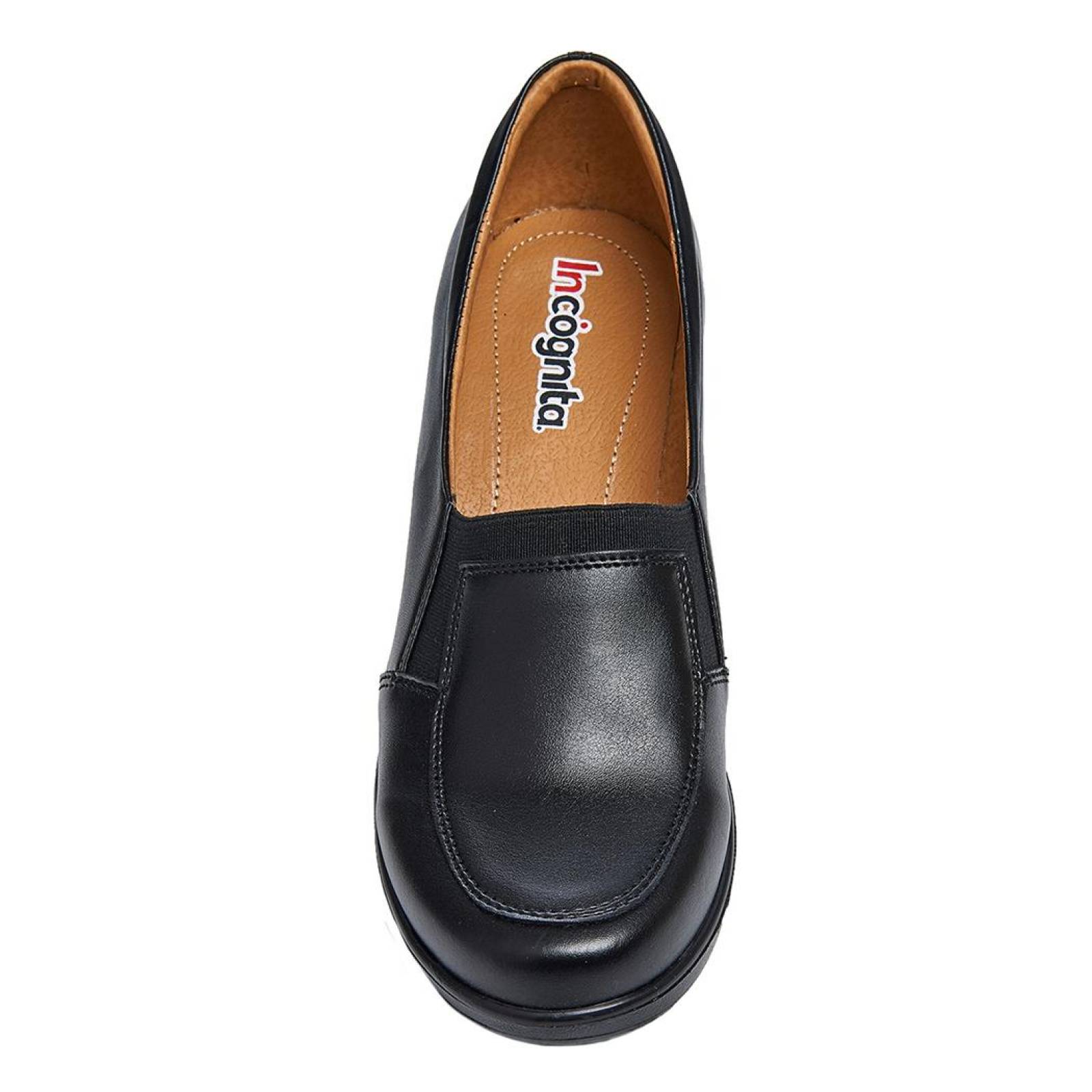 Zapato con Plataforma Mujer Formal Tipo Piel Negro 