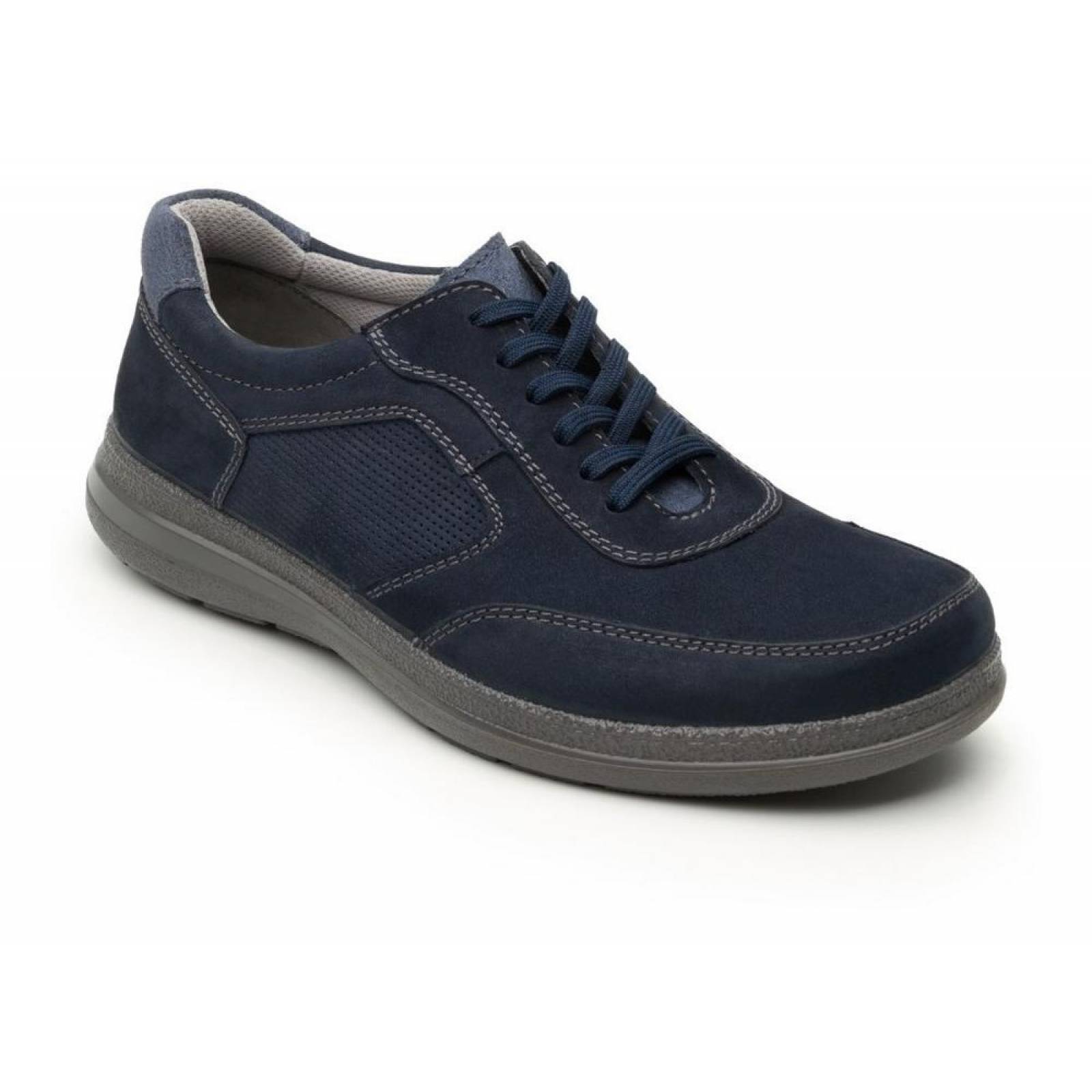 Calzado Hombre Caballero Zapato Flexi Nobuck En Azul Comodo 