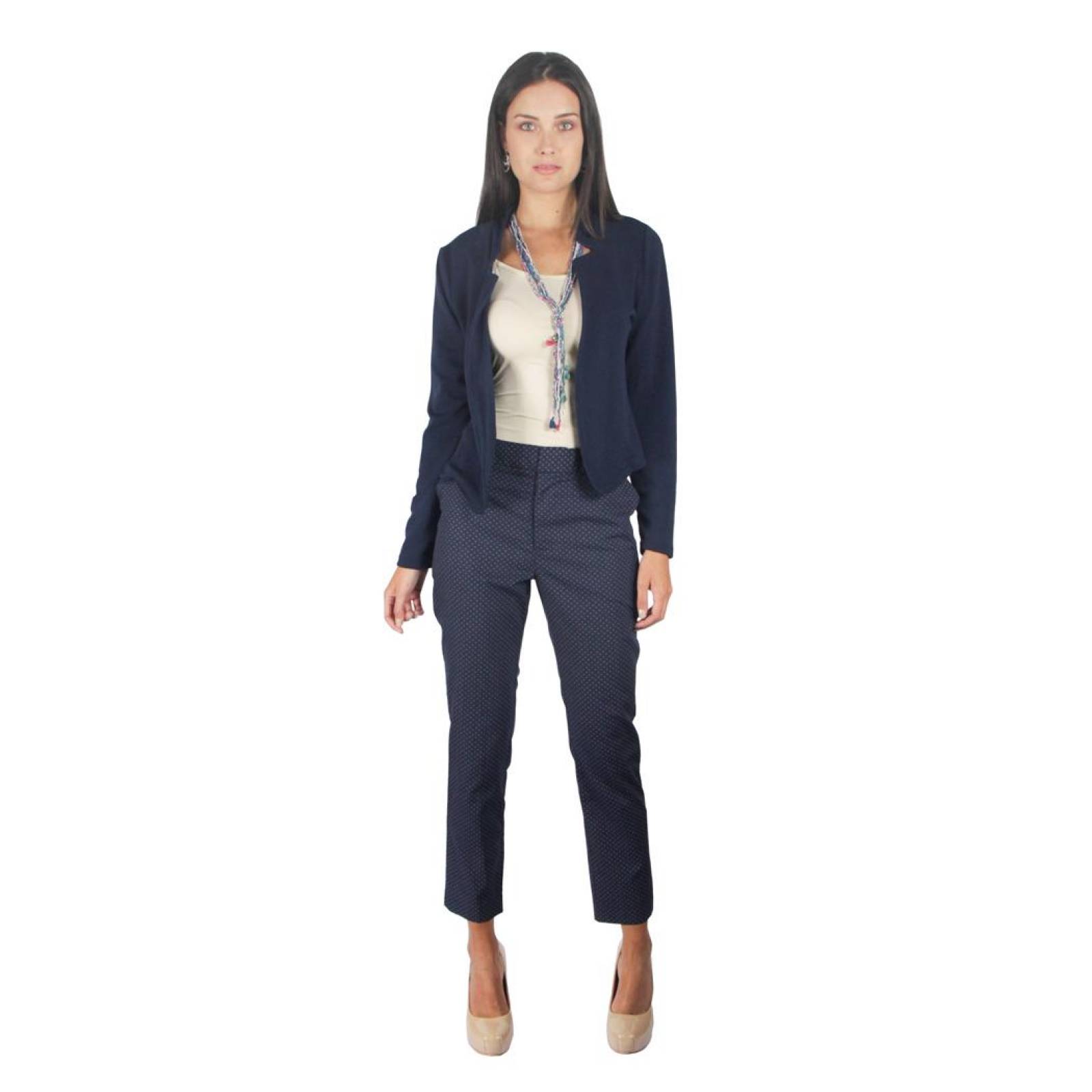 Saco Mujer Blazer Casual/Formal Solapa Dividida Marino 