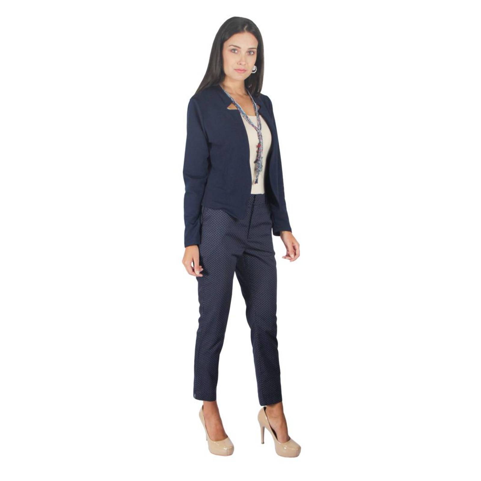 Saco Mujer Blazer Casual/Formal Solapa Dividida Marino 