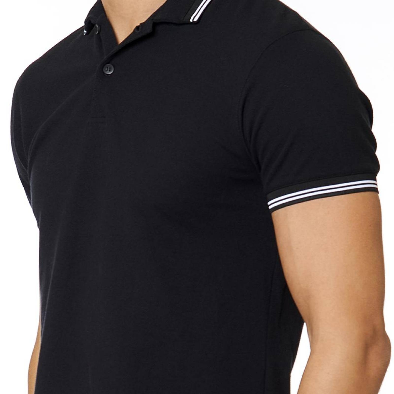 Playera polo Hombre, confeccionada en pique color Negro 