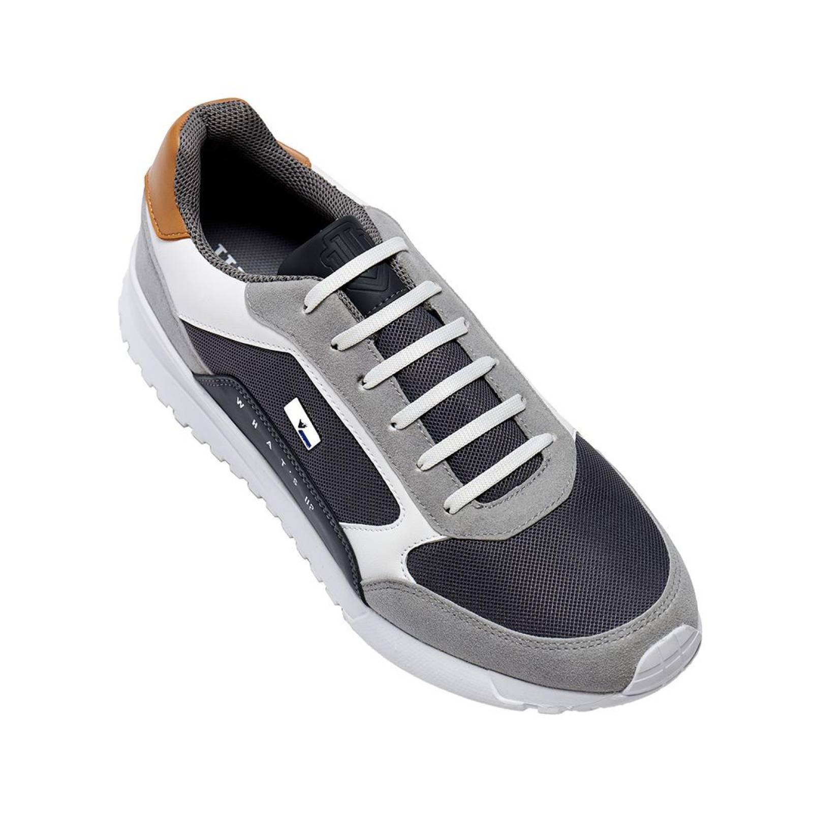 Tenis Casuales What's Up moda para Hombre, PLOMO, TEXTIL 