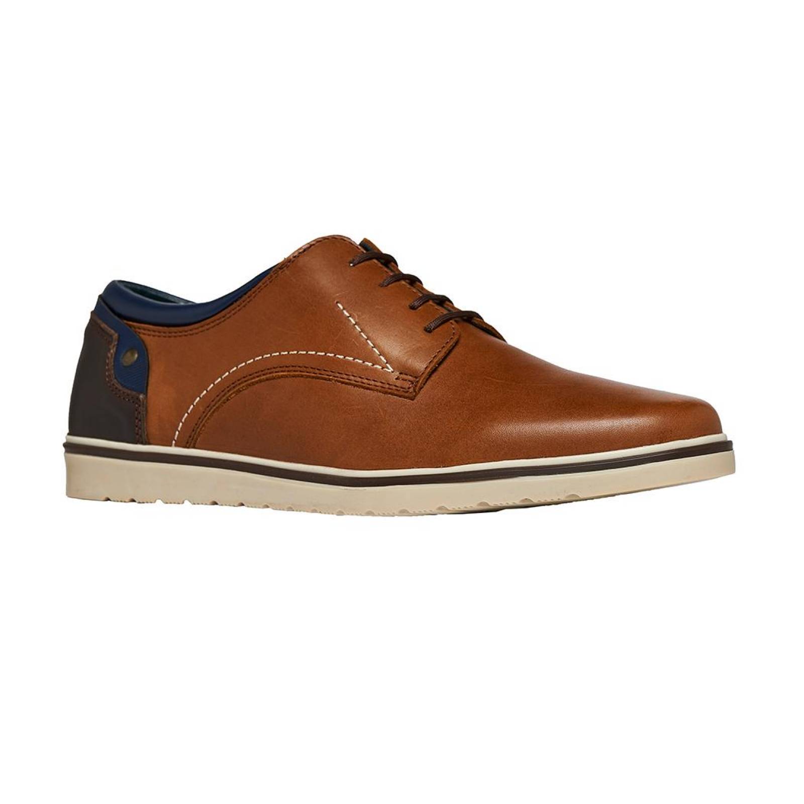 Zapatos Casuales, agujetas moda para Hombre, AVELLANA, PIEL 