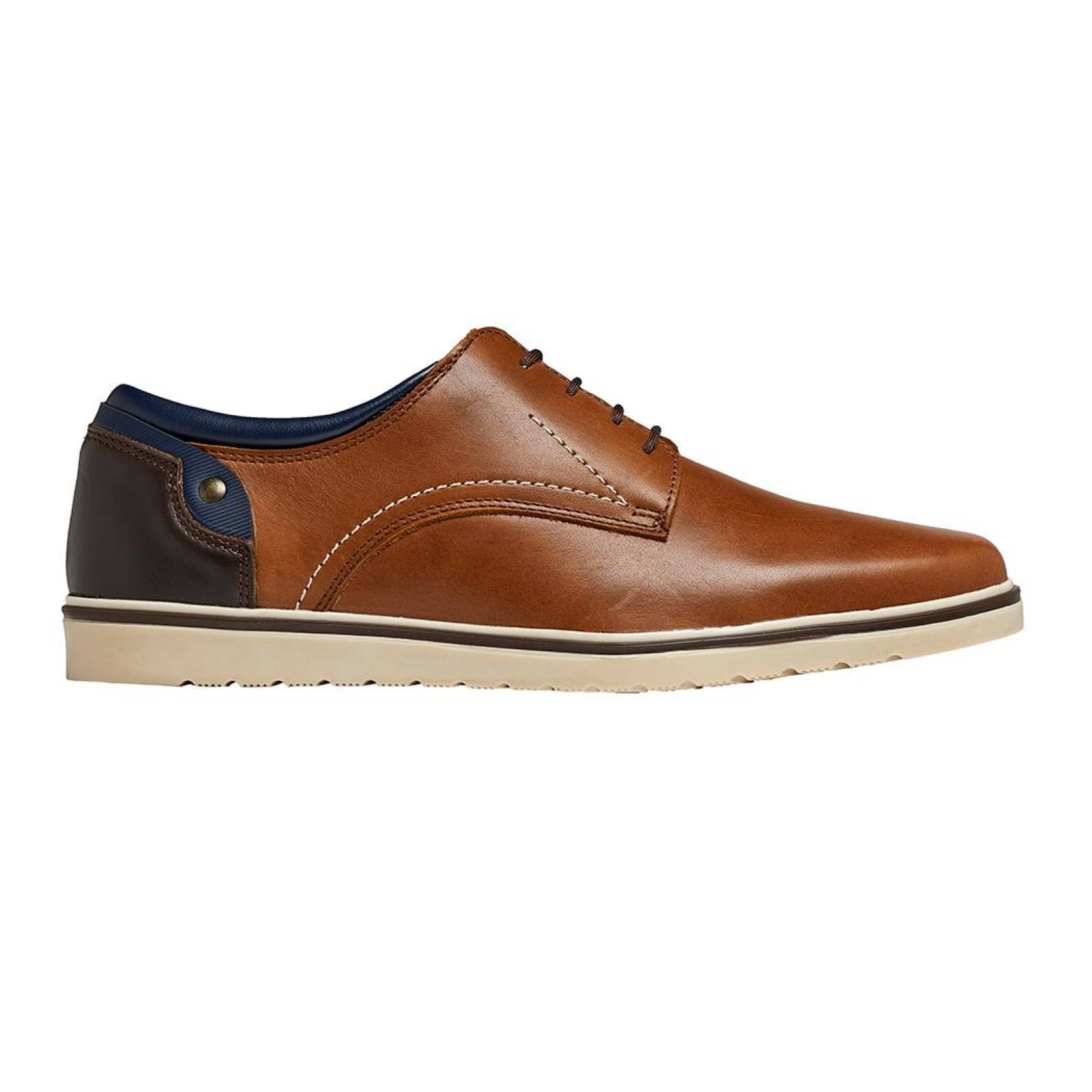 Zapatos Casuales, agujetas moda para Hombre, AVELLANA, PIEL 