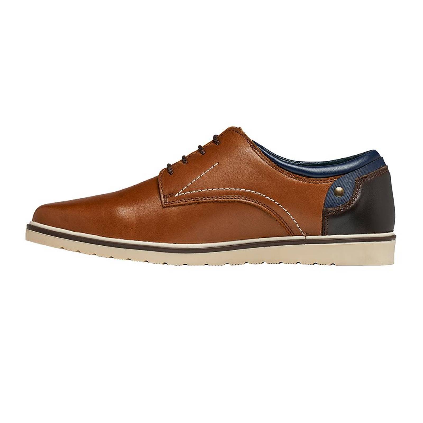 Zapatos Casuales, agujetas moda para Hombre, AVELLANA, PIEL 