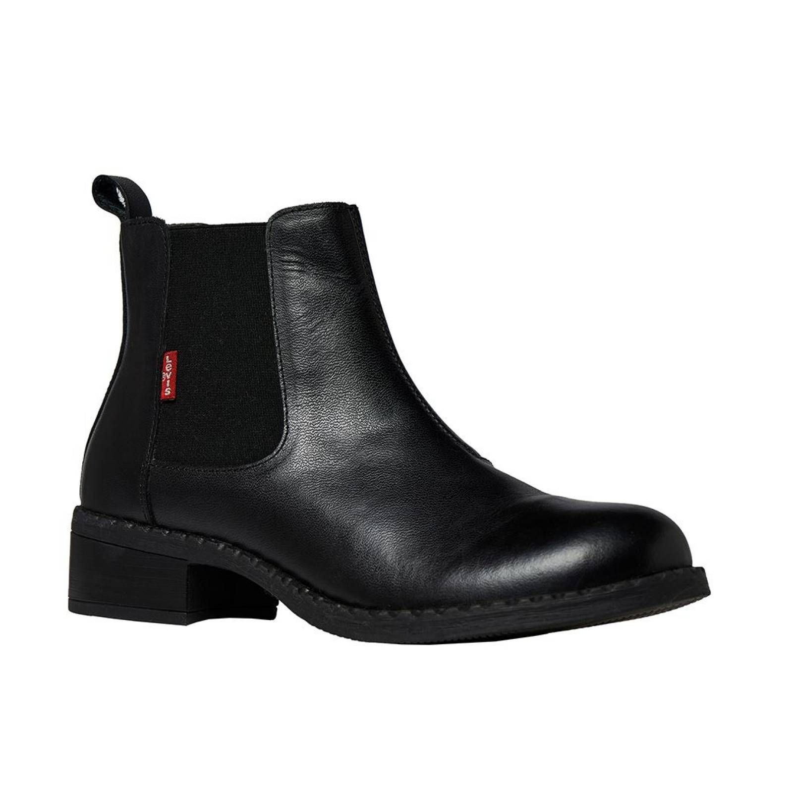 Botines Mujer Levi's Piel Negro Tacón Bajo Casuales Cómodas 