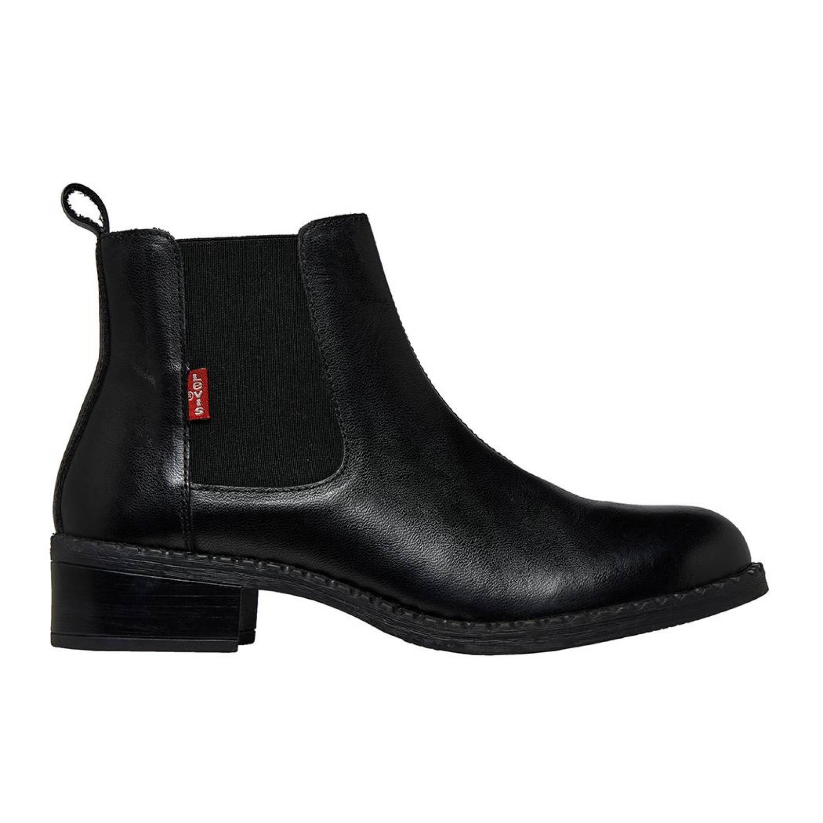 Botines Mujer Levi's Piel Negro Tacón Bajo Casuales Cómodas 