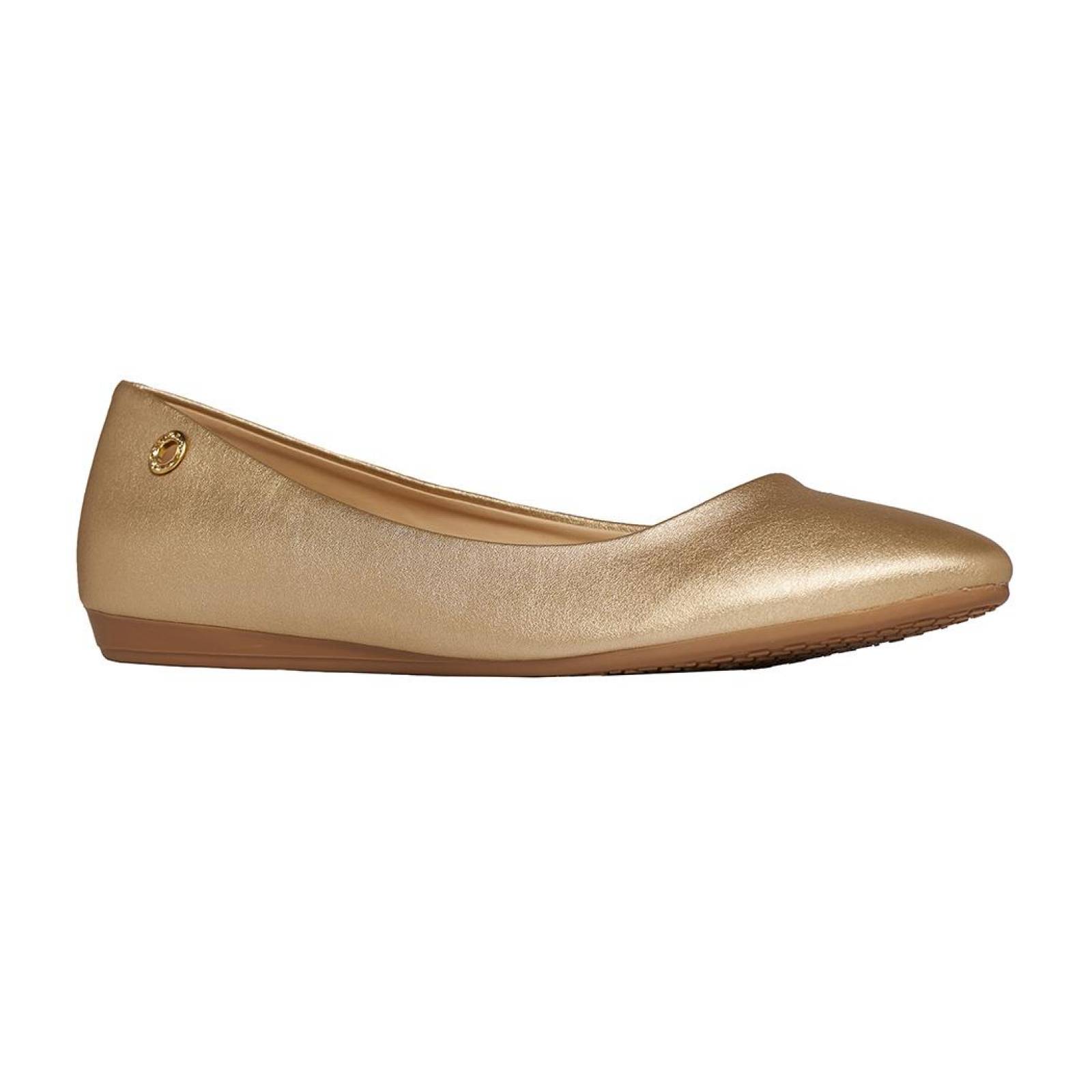 Flats Clásicos Tipo Piel Oro Moda Casual Juvenil Clasben 