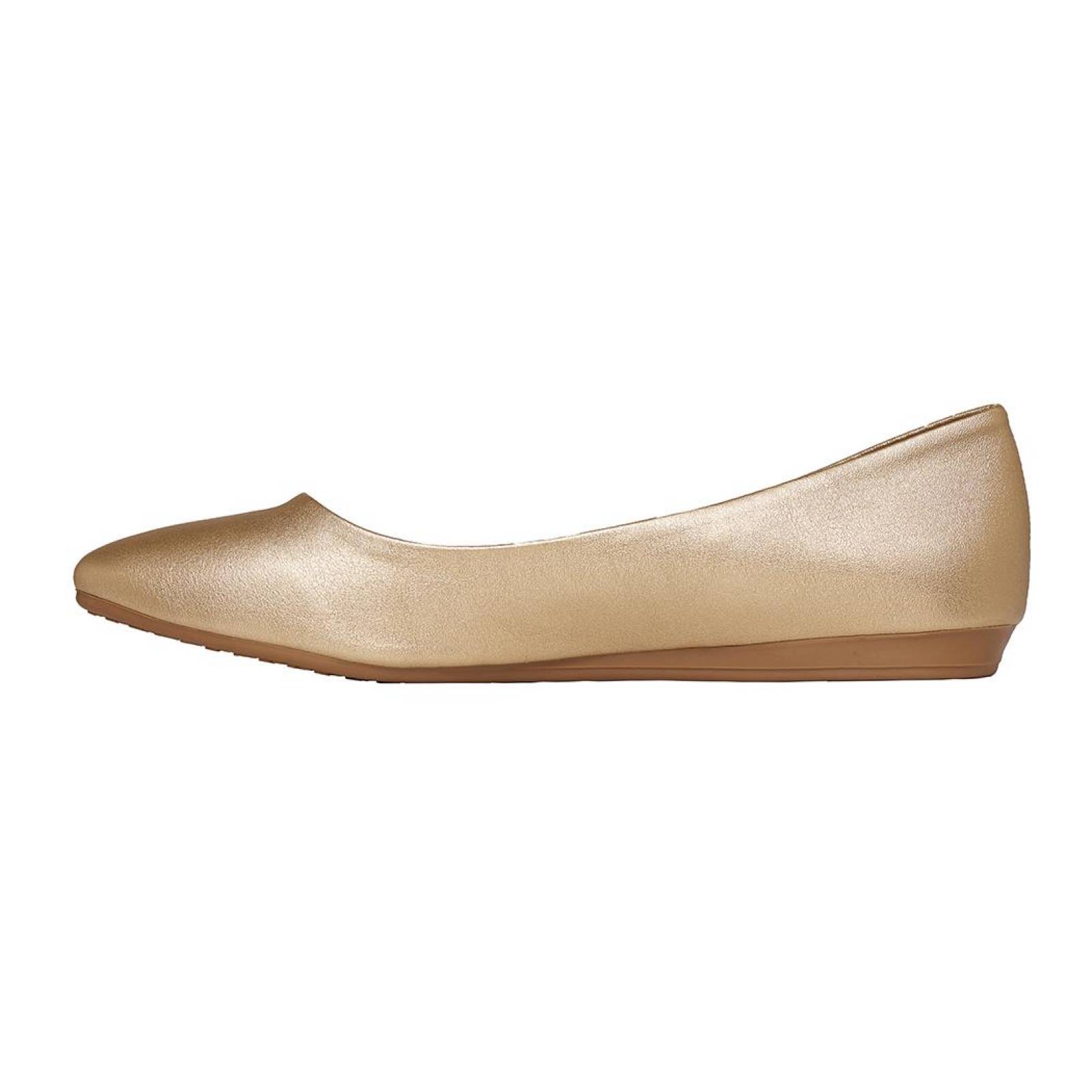Flats Clásicos Tipo Piel Oro Moda Casual Juvenil Clasben 
