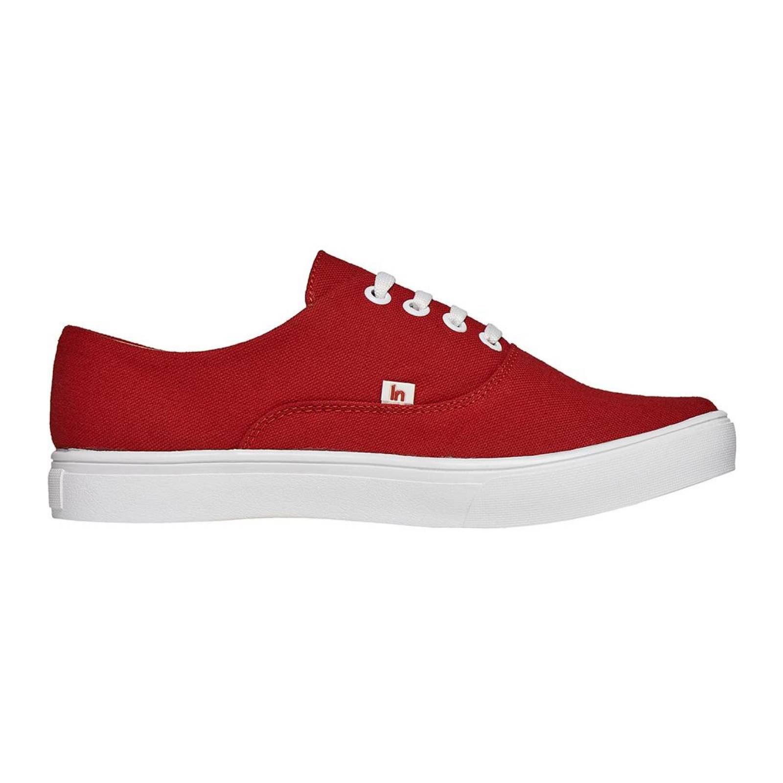 Tenis Mujer 2x1 Ligeros Básicos Lona Rojo/Negro Moda Casual 