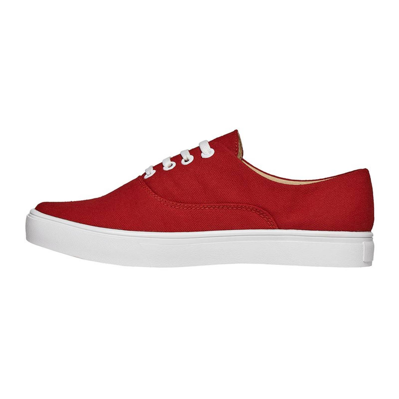 Tenis Mujer 2x1 Ligeros Básicos Lona Rojo/Negro Moda Casual 