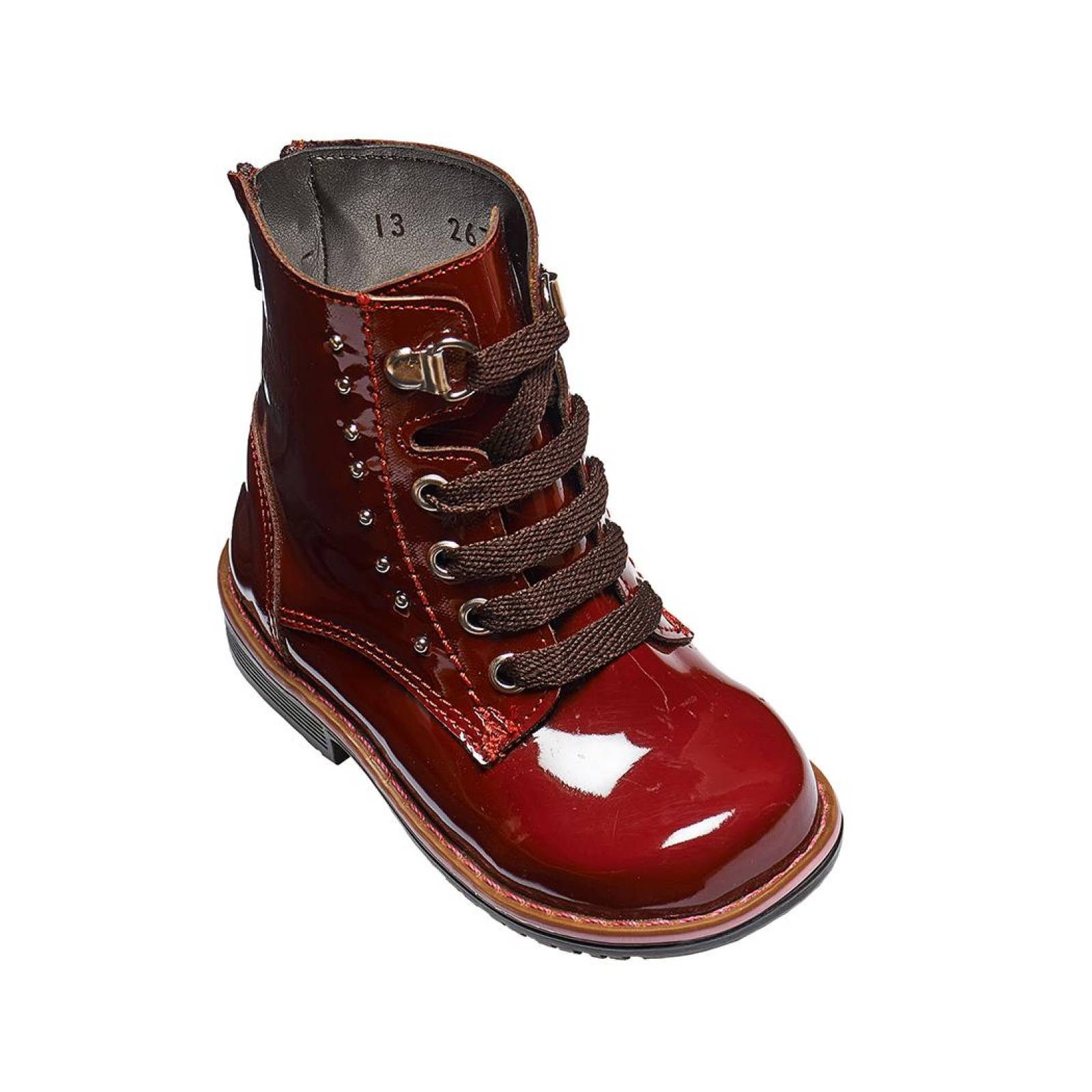 Botas Casual Infantil cierre en tobillo, Color CEREZA CHAROL