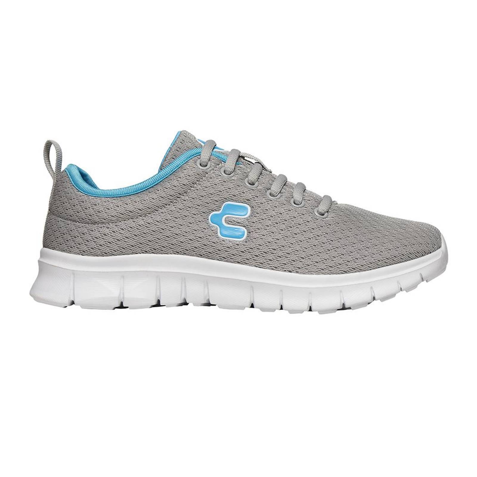 Tenis Mujer CHARLY Clásicos Textil Gris Cómodos Deportivos