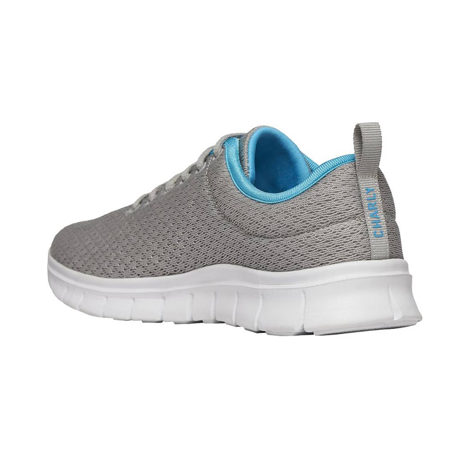 Tenis Mujer CHARLY Clásicos Textil Gris Cómodos Deportivos