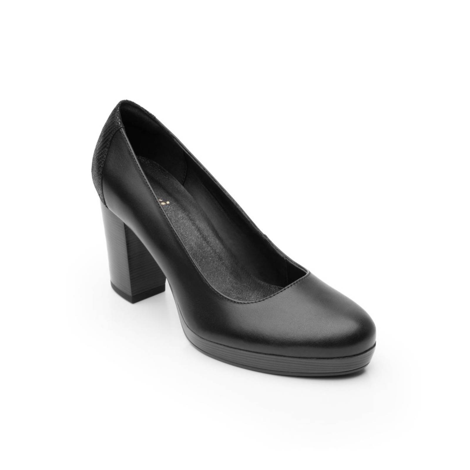 Flexi Mujer Zapatilla Con Plataforma Piel Negro Formal 105801 