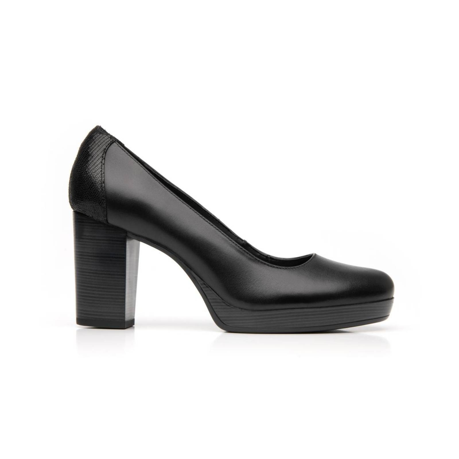 Flexi Mujer Zapatilla Con Plataforma Piel Negro Formal 105801 