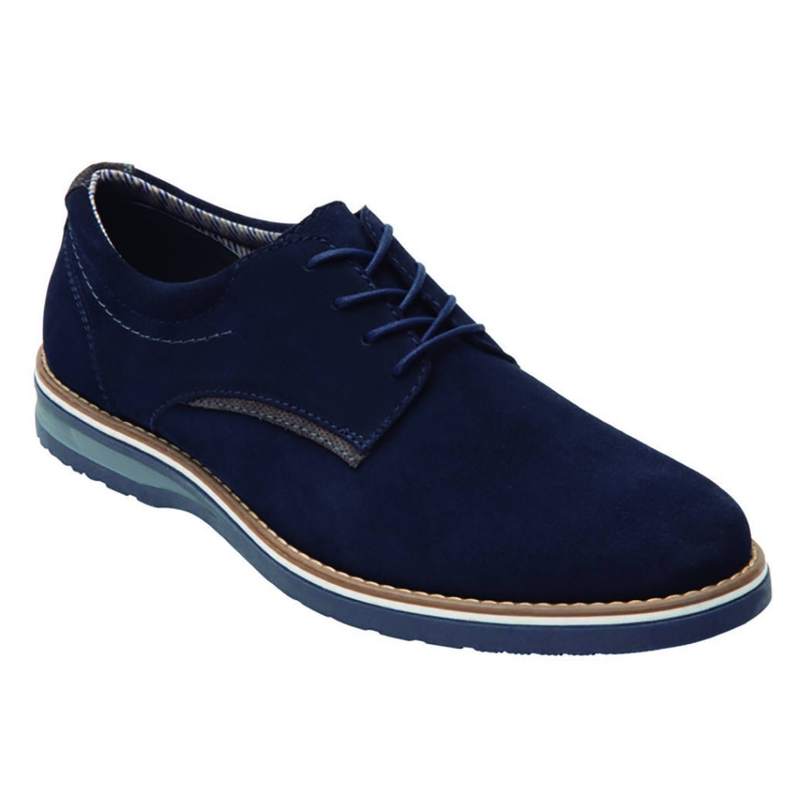 Flexi Hombre Zapato Derby Gamuza Azul Casual 404501 