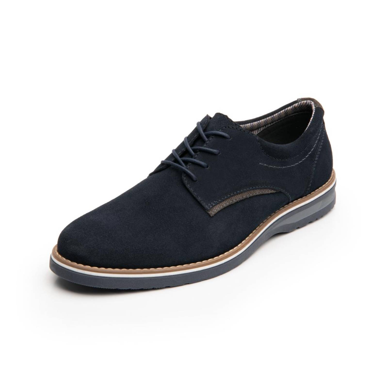 Flexi Hombre Zapato Derby Gamuza Azul Casual 404501 