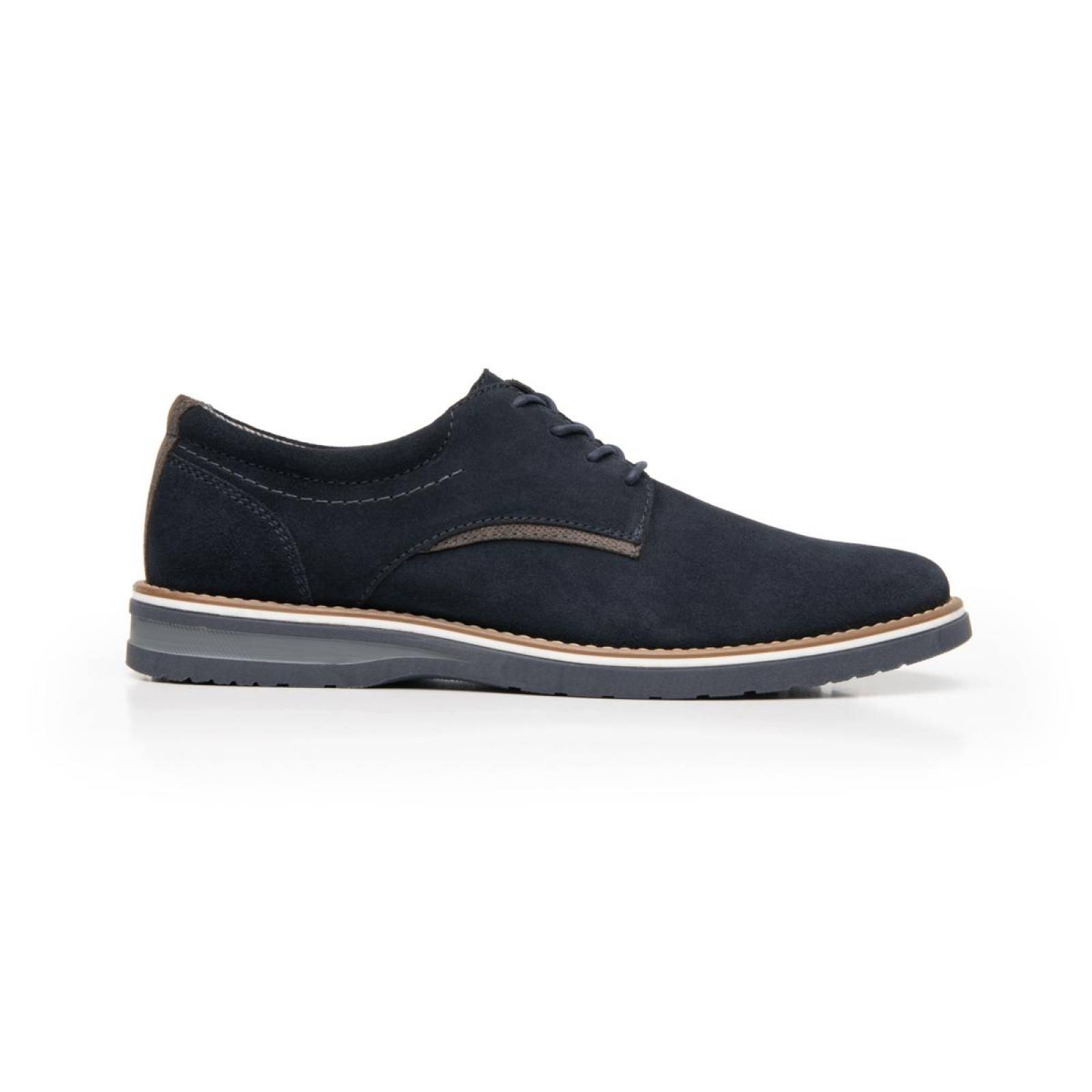 Flexi Hombre Zapato Derby Gamuza Azul Casual 404501 