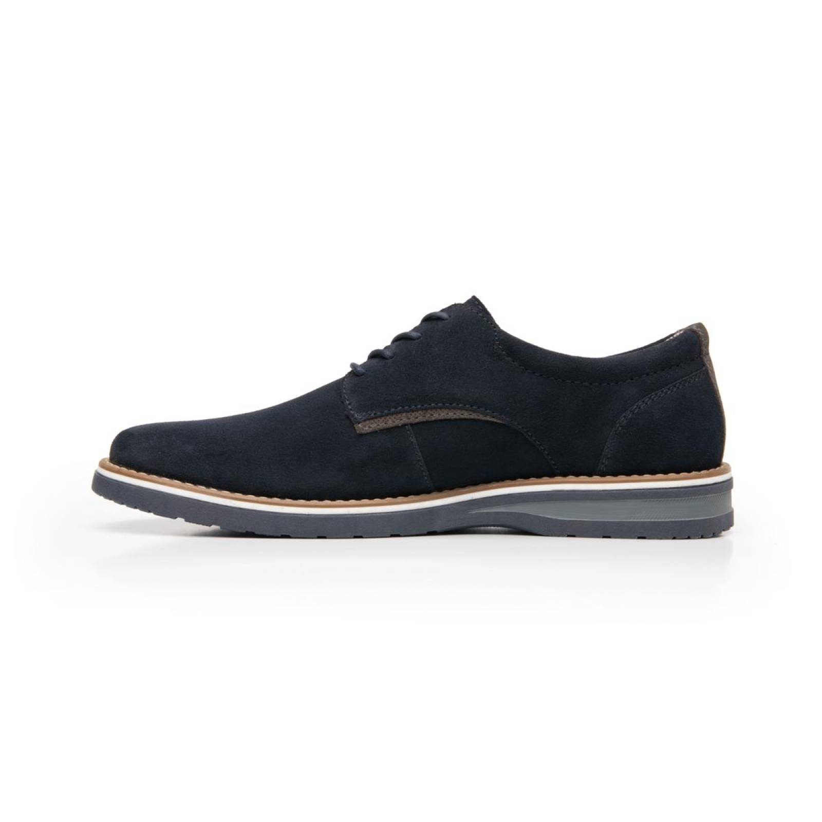 Flexi Hombre Zapato Derby Gamuza Azul Casual 404501 
