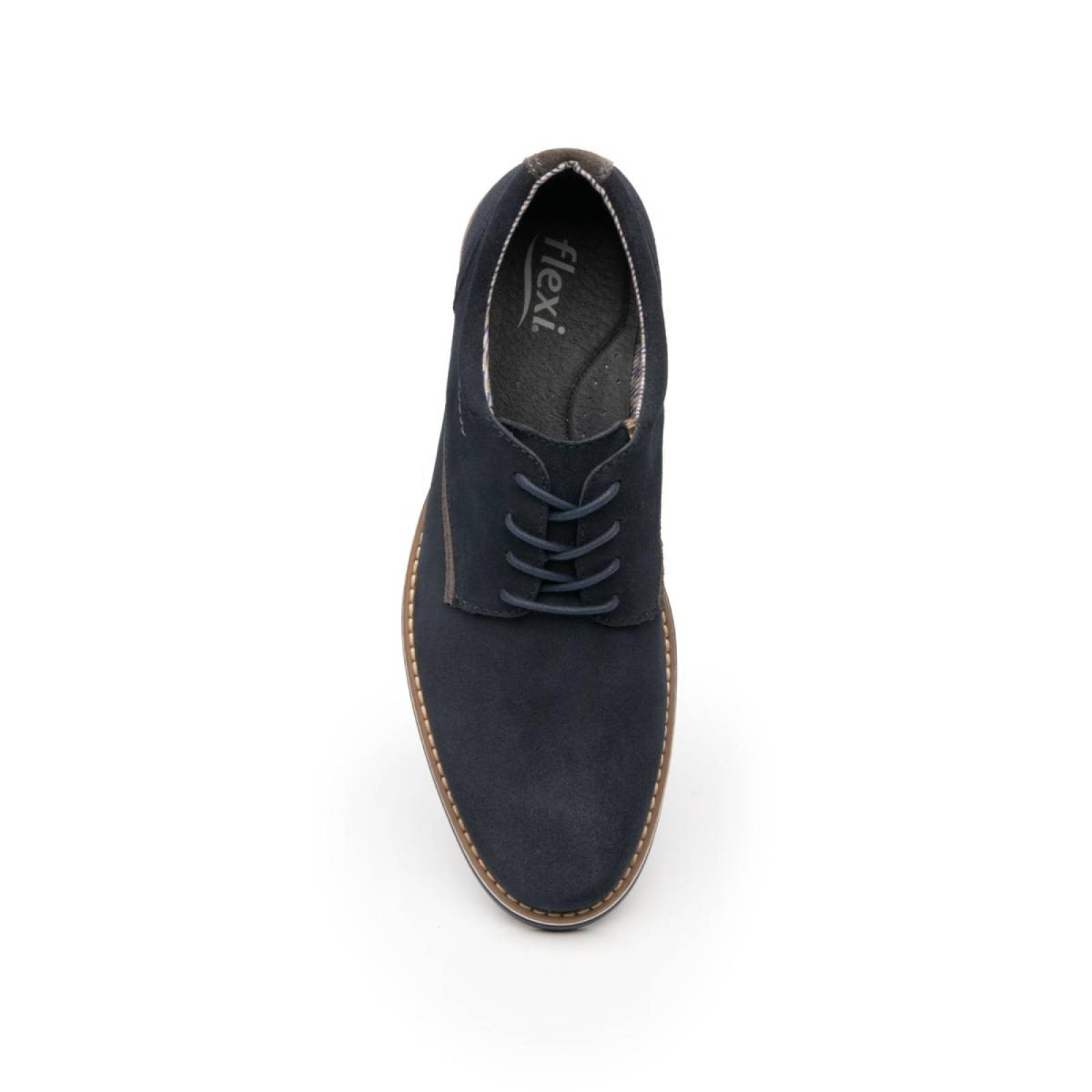 Flexi Hombre Zapato Derby Gamuza Azul Casual 404501 
