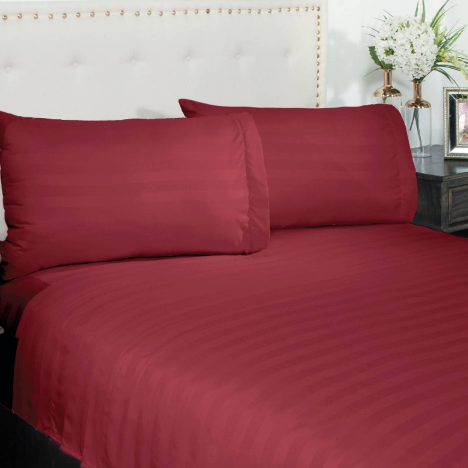 Juego De Sabanas King Size Soft Color Vino Ultra Suaves
