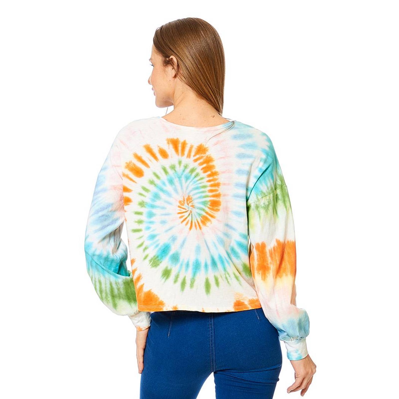 Blusa Tie Dye Multicolor Moda Mujer Juvenil Casual Manga Larga 