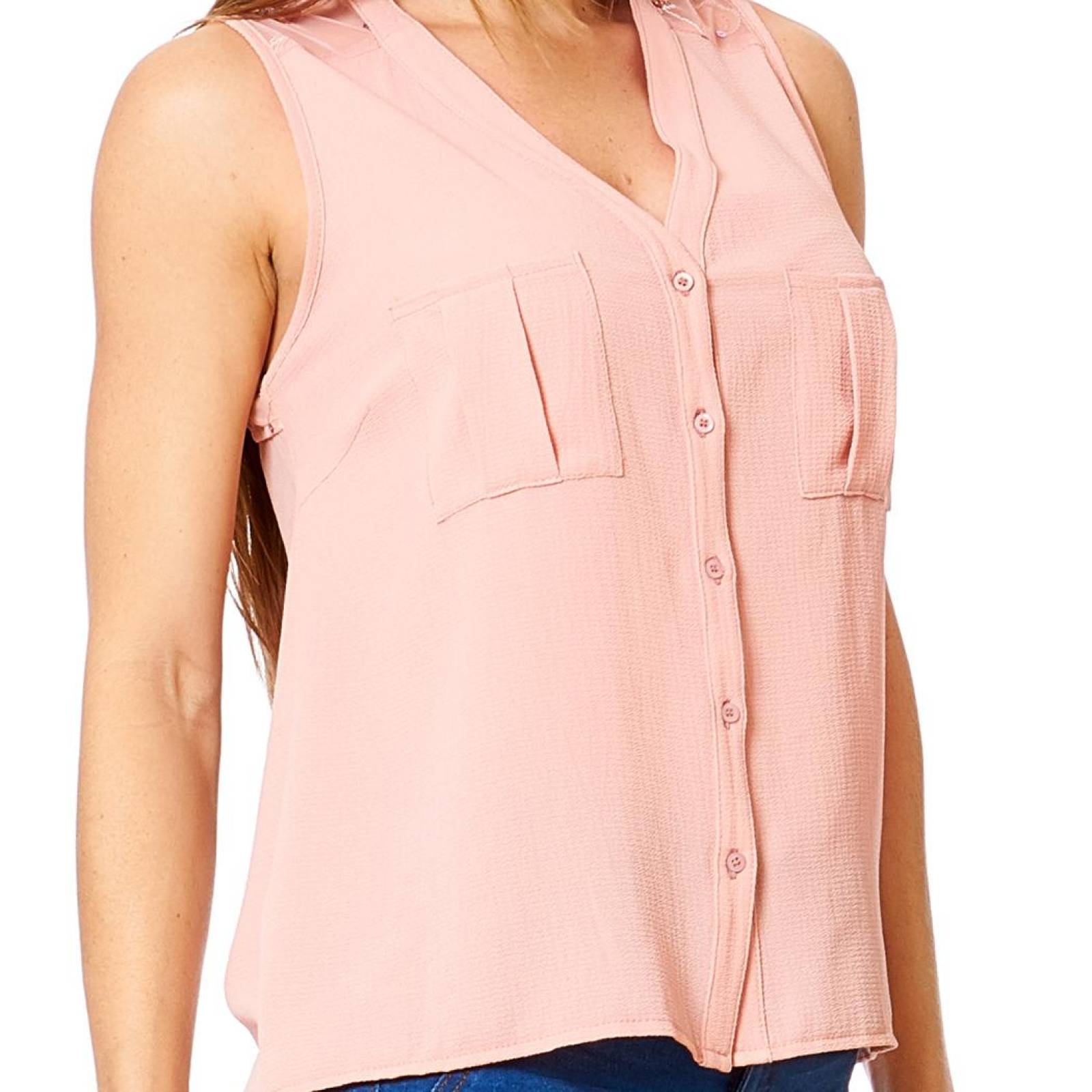 Blusa Casual Manga Corta Mujer Mesh En Espalda Palo De Rosa 