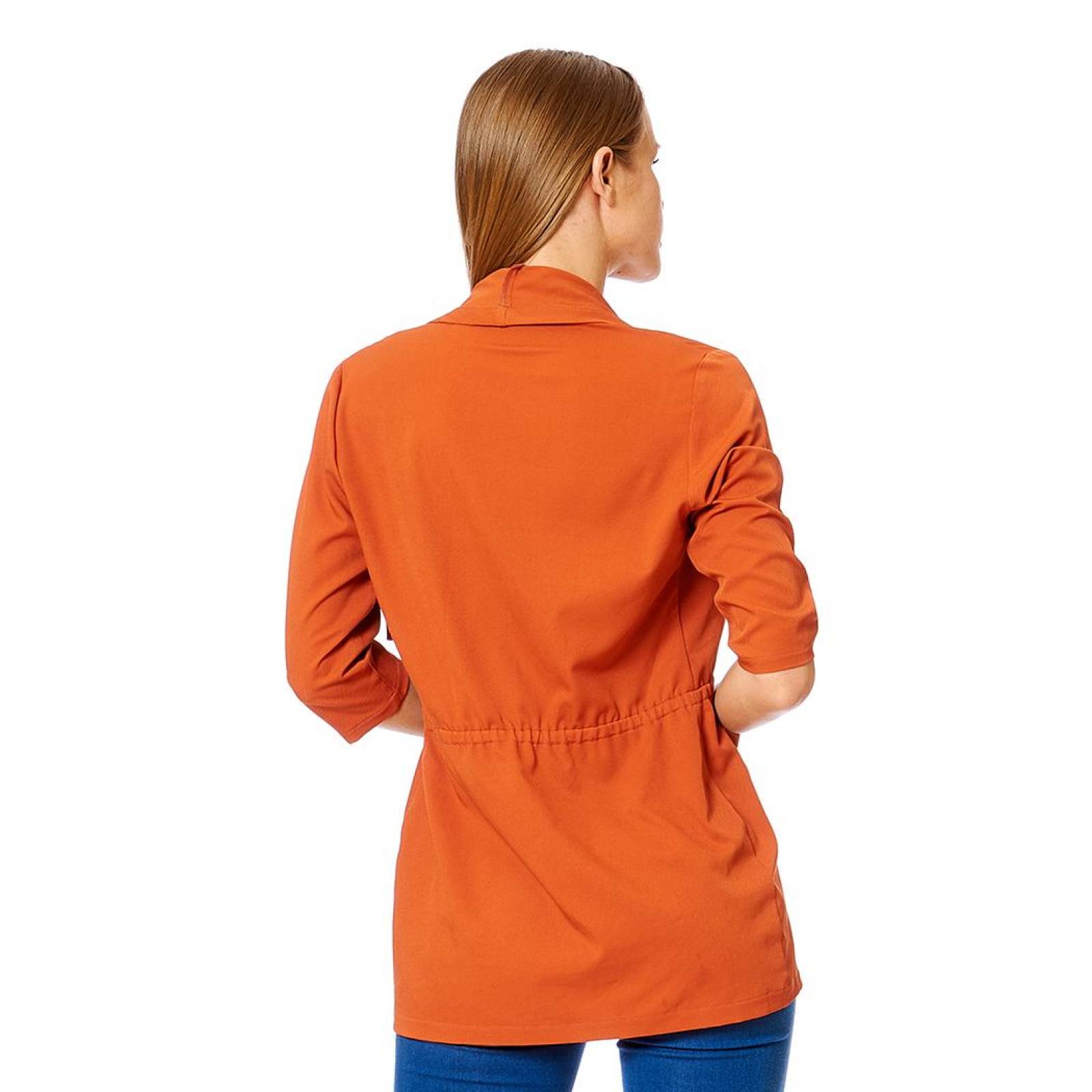 Sueter Ligero Con Solapa Mujer Casual Shedron Manga 3/4 