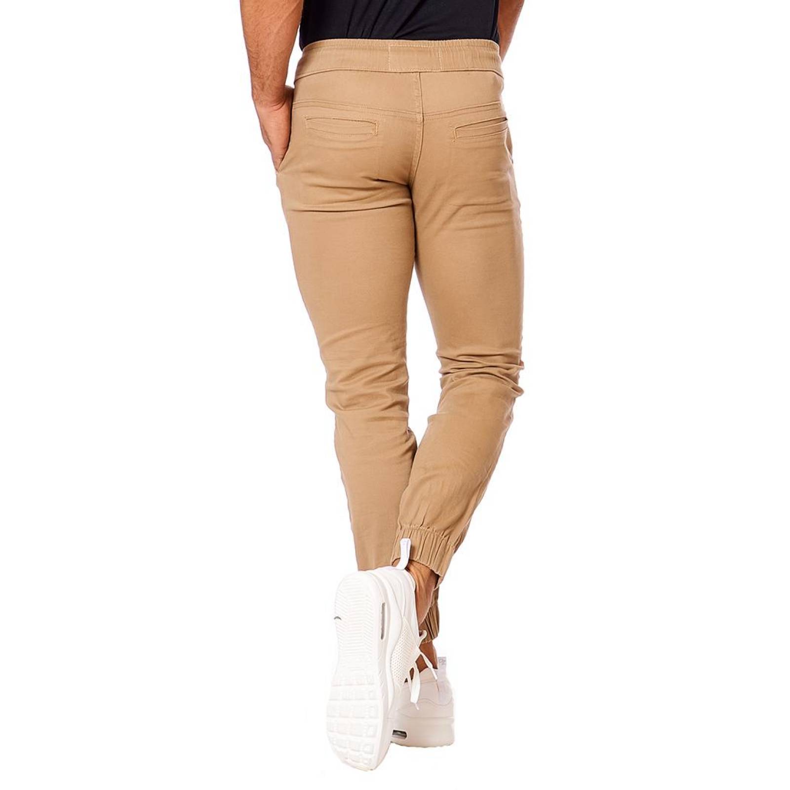 Jogger De Gabardina Hombre Casual Mostaza Con Jareta 