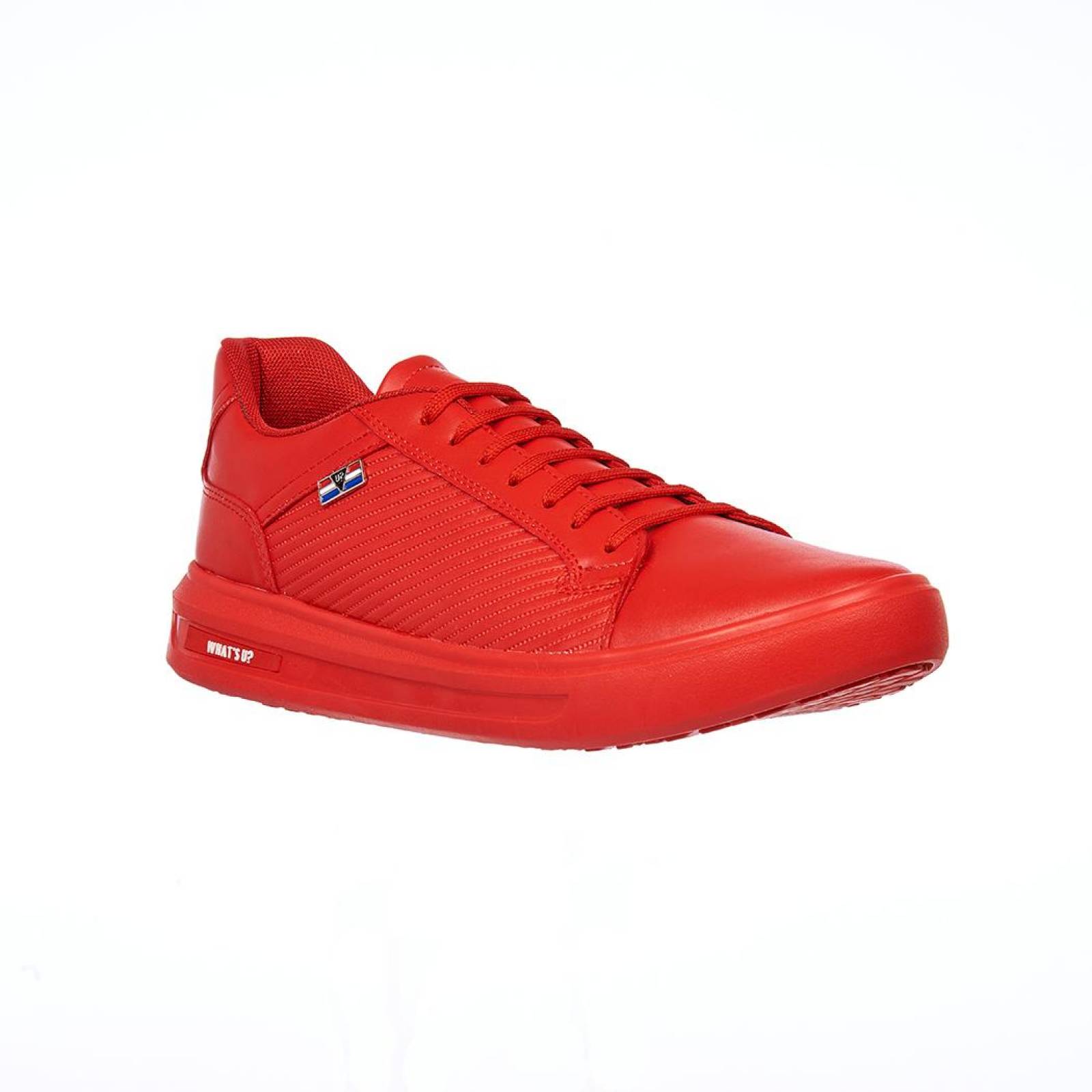 Tenis Moda Casual Hombre Cómodos Rojo Tipo Piel 