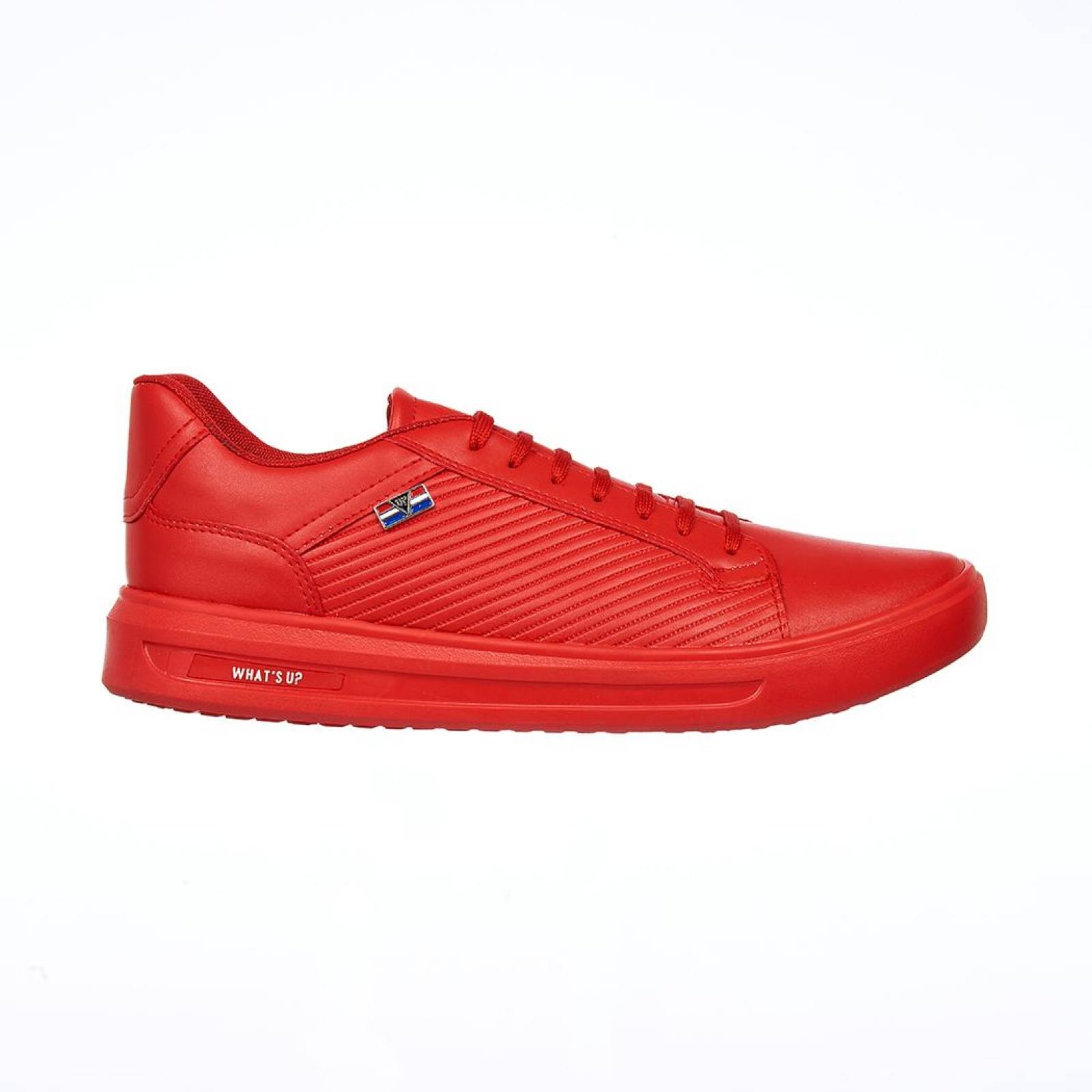 Tenis Moda Casual Hombre Cómodos Rojo Tipo Piel 