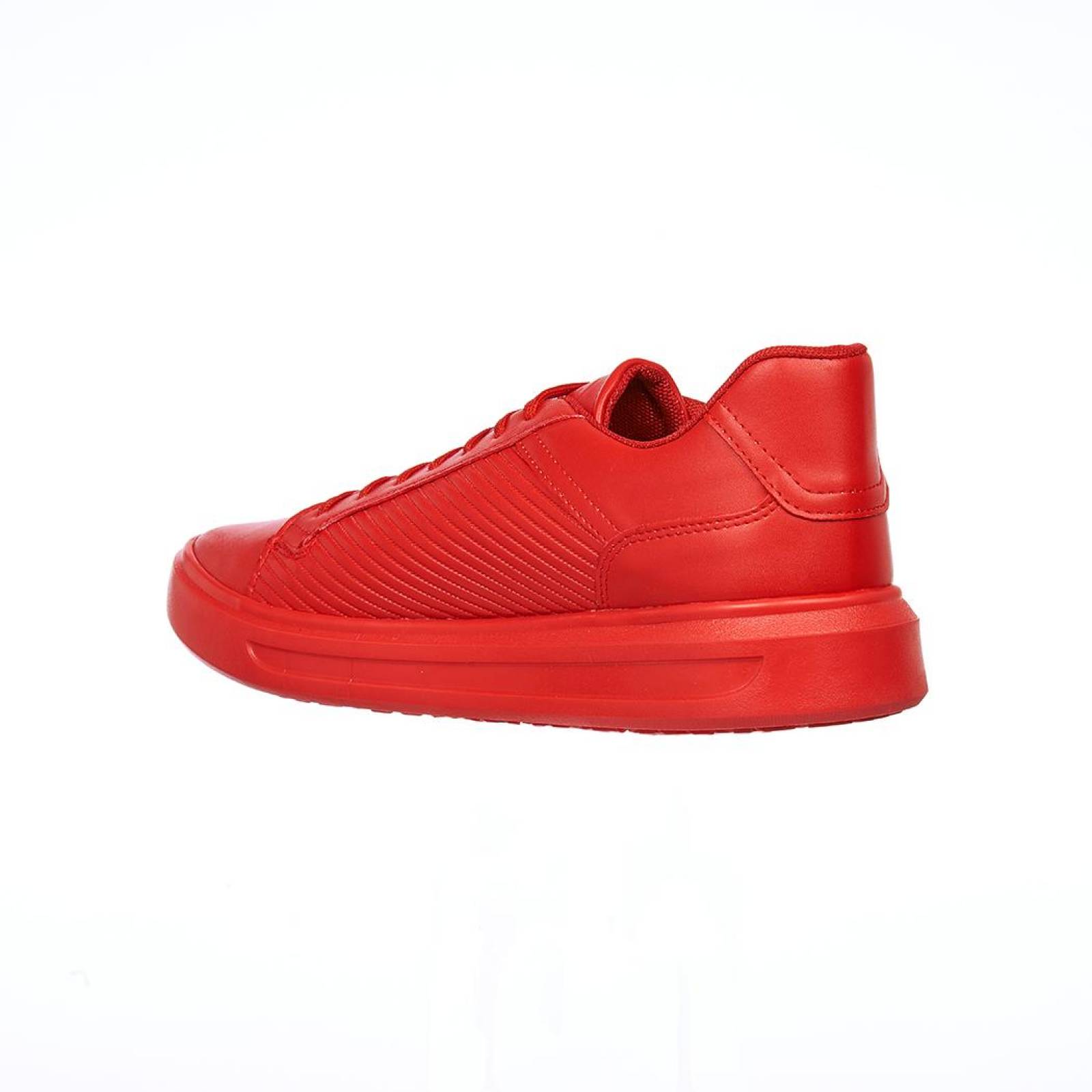 Tenis Moda Casual Hombre Cómodos Rojo Tipo Piel 
