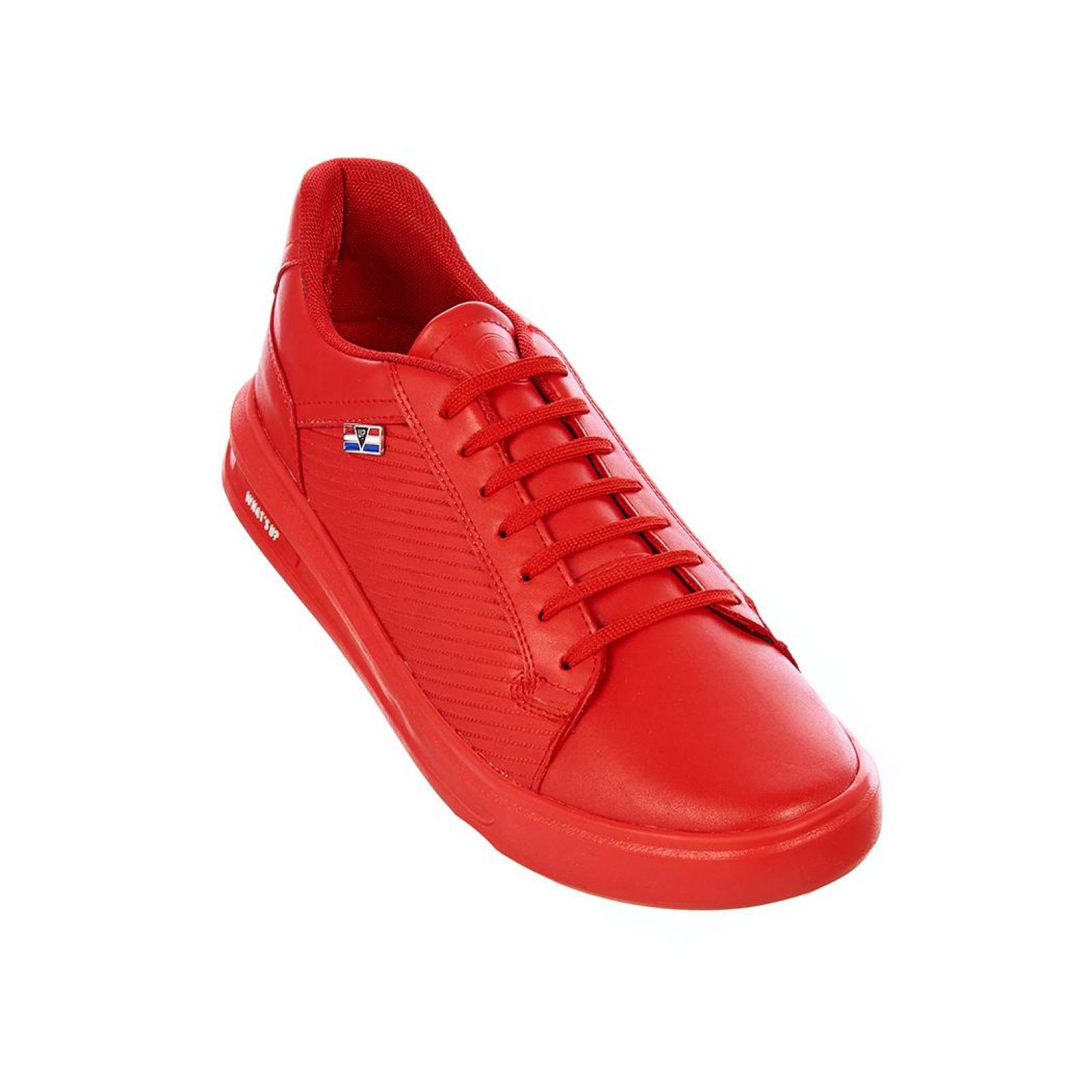 Tenis Moda Casual Hombre Cómodos Rojo Tipo Piel 